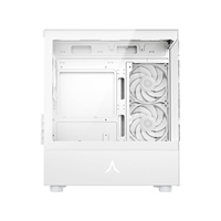 Casing Gaming ABKO U20M WH Mid Tower Baja Micro-ATX dengan 3 Kipas RGB, Port Audio Depan, Port USB 3.0, Kaca Tempered Terpasang