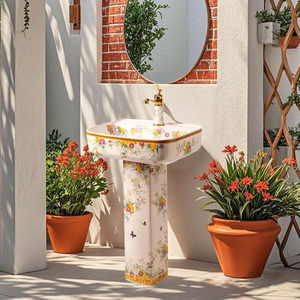 Lavabo a <span class=keywords><strong>colonna</strong></span> monoforo da esterno per cortile, giardino, balcone, <span class=keywords><strong>bagno</strong></span> verticale - Product Image 4