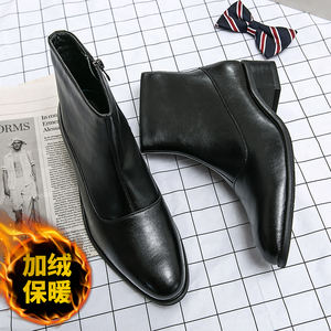 Bottines Chelsea pour homme de conception italienne, à enfiler, pour le bureau, automne, hiver, été, cuir de qualité, légères et confortables - Product Image 3