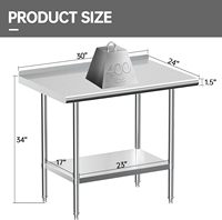 Meja Peralatan Dapur Stainless Steel Dua Tingkat yang Dapat Disesuaikan untuk Hotel dan Dapur Luar Ruangan