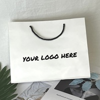 Sac Shopping Personnalisé en Papier Blanc Écologique, Emballage Carton de Luxe Réutilisable avec Poignées en Ruban, Votre Propre Logo pour Cadeaux