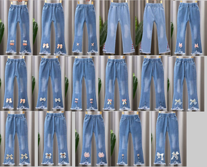 Jeans <span class=keywords><strong>Svasati</strong></span> in Denim da <span class=keywords><strong>Bambina</strong></span> all'Ingrosso, Moda Casual Primavera Autunno, <span class=keywords><strong>Pantaloni</strong></span> per Bambini - Product Image 2