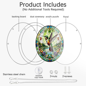 Ornement suspendu <span class=keywords><strong>pour</strong></span> fenêtre en forme de colibris, pièces de puzzle irrégulières, attrape-soleil en acrylique DIY <span class=keywords><strong>pour</strong></span> la maison et le jardin - Product Image 3