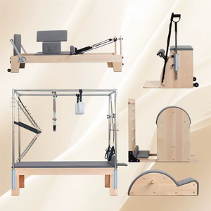 Conjunto de equipo de <span class=keywords><strong>pilates</strong></span> con máquina reformadora Tower Maple y trampolín con somier sentado, disponible para uso en estudio - Product Image 2