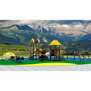 Picturesque Outdoor Play Structure Exciting <strong>Slides</strong> <strong>Rocking</strong> Horse Galvanized Pipe Rope Construction for Children's Adventurous - Product Image 2