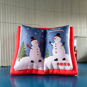 Grazioso Espositore per <span class=keywords><strong>Libri</strong></span> a Forma di Pupazzo di Neve, Decorazione Natalizia Gonfiabile in Tessuto Oxford, Facile da Montare, Resistente, Impermeabile e Protezione Solare per Interni, Casa, Feste ed Eventi - Product Image 1