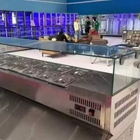 Table de préparation de salades sans porte, usage commercial, domestique ou hôtelier, économe en énergie, écologique, 0-10°C, R600a, dégivrage manuel, réfrigération