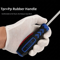 Tournevis cruciforme industriel DEishil en acier S2, manche antidérapant en plastique PP, pointe PH2 magnétique isolée, finition phosphatée noire