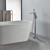 Robinet de douche pour baignoire en laiton moderne chromé de luxe