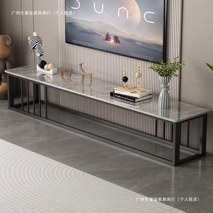 Minimalist Tv Stand Marble Top Metal <b>Frame</b> Modern Living Room Furniture For Small Apartment - Product Image 1
