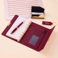 Coffret Cadeau de Carnets à Feuillets Mobiles Faits Main de Qualité Luxe A5/A6/A7 en Similicuir avec Boucle Métallique et Bordure Huilée, Agenda/Planificateur Sans Fil Parfait