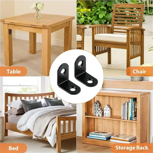 L Bracket Corner Bracket Set,<b>Metal</b> L Brackets For Shelves Wood Furniture Cabinets Chairs Drawers With 20 Screws - Product Image 5