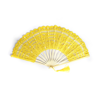 Prêt à Expédier 21CM Bambou Côtes Soie Pliant Ventilateur Danse Rave Style Ange Modèle Sculpture Décoration Souvenir