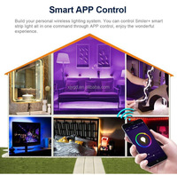 Lampu setrip Led WiFi SMD 5050 60Led 2835 RGB, lampu setrip LED diodape DC 12V fleksibel RGB dengan pengontrol WiFi