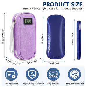Estuche de Viaje para Insulina Aprobado por la TSA, con Pantalla de Temperatura y Bolsas de Hielo para 3-4 Plumas, Estuche para Medicamentos Diabéticos - Product Image 5
