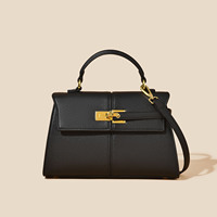 Tas Tote Litchi Grain Commute untuk Wanita, Tas Selempang Kulit PU dengan Penutup Magnetik
