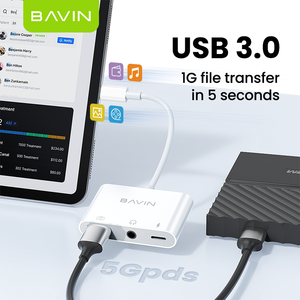 BAVIN Großhandel Otg36 3 in 1 USB 3,5mm Lade übertragung USB c Otg Adapter Anschluss - Product Image 3