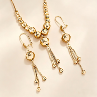 Ensemble de bijoux pour femmes, collier et boucles d'oreilles pendantes à pampilles en acier inoxydable plaqué or 18 carats, fabrication sur mesure CX