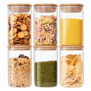 Luxury Storage <b>Jar</b> High Borosilicate Glass for Grain Dried Fruit Tea Moisture-proof Sealed Glass <b>Jar</b> With Acacia Wooden Lid - Product Image 3