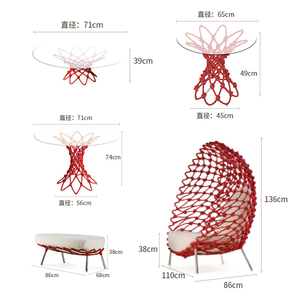 Drôle luxe Loisirs Patio jardin arbre plafond porche <span class=keywords><strong>corde</strong></span> rouge cordon <span class=keywords><strong>noeud</strong></span> suspendu balançoire oeuf chaise - Product Image 4