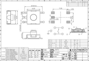สวิตช์กดปุ่มไมโคร <span class=keywords><strong>SMD</strong></span> 6.2*6.2*3.5มม. สีแดงปุ่ม5PIN - Product Image 2