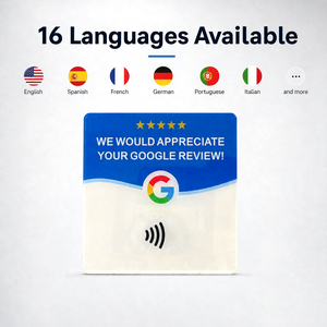 การ์ดรีวิว Google แบบ NFC ว่างเปล่า รองรับ 16 ภาษา เขียนซ้ำได้ 100,000 ครั้ง การ์ดอะคริลิคแบบกำหนดเองสำหรับรีวิว 5 ดาว - Product Image 1