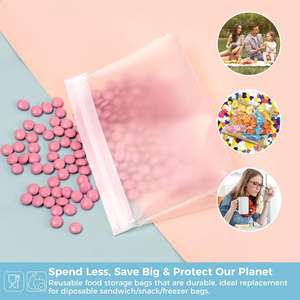 Bolsas de Plástico Reutilizables Ecológicas con Cierre Hermético y Válvula para Almacenar Alimentos para Bebés, Refrigerios, Frutas y Verduras - Product Image 2