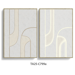 Quadro su Tela Minimalista Geometrico con LED, Arte Moderna per Soggiorno, Grande Dipinto da Appendere - Product Image 6