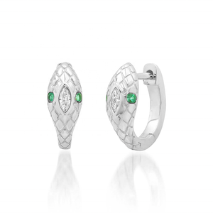 LOZRUNVE Orecchini a Cerchio in Argento 925, Gioielli Indiani all'Ingrosso, Design Minimalista con Motivo a Serpente - Product Image 3