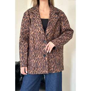 Blazer de Mujer con Estampado de Leopardo, Manga Larga, Tejido, Chaqueta de Otoño - Product Image 2
