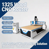 Routeur CNC 1325 Mach3 à broche unique, table de travail à fentes en T sous vide, machine de gravure et de découpe du bois, DSP NC Studio, moteur 4,5 kW