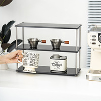 Étagère de rangement multi-niveaux en acier inoxydable à 3 niveaux, grande capacité, pour tasses à eau et à café, pour bureau, cuisine, salle de bain