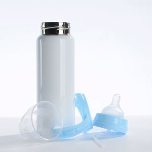 Biberon isotherme en acier inoxydable de 8 oz avec paille, type sublimation, pour bébé, avec poignée, isolation thermique 6-12 heures - Product Image 2