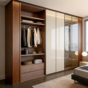 Elabor Luxury Custom Walk-in Closet System with Smart Storage for Apartment Villa Projects Corner <strong>Wardrobe</strong> - Product Image 1