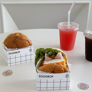 Scatole di Cartone Usa e Getta con Logo Personalizzato e Laminazione Opaca per Confezionamento di <span class=keywords><strong>Panini</strong></span> e Sandwich per Colazione - Product Image 3