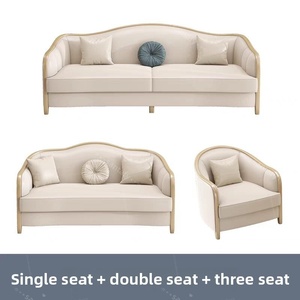 Divano Componibile in Pelle Stile Europeo Moderno, Set Confortevole e Durevole in Spugna per Soggiorni di Piccole e Medie Dimensioni, Hotel - Product Image 6