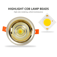 Spot lumineux Led encastrable pour le plafond, avec technologie COB, éclairage d'intérieur ou d'intérieur, luminaire de plafond, lumière à intensité réglable, 5/7/10/15/20w