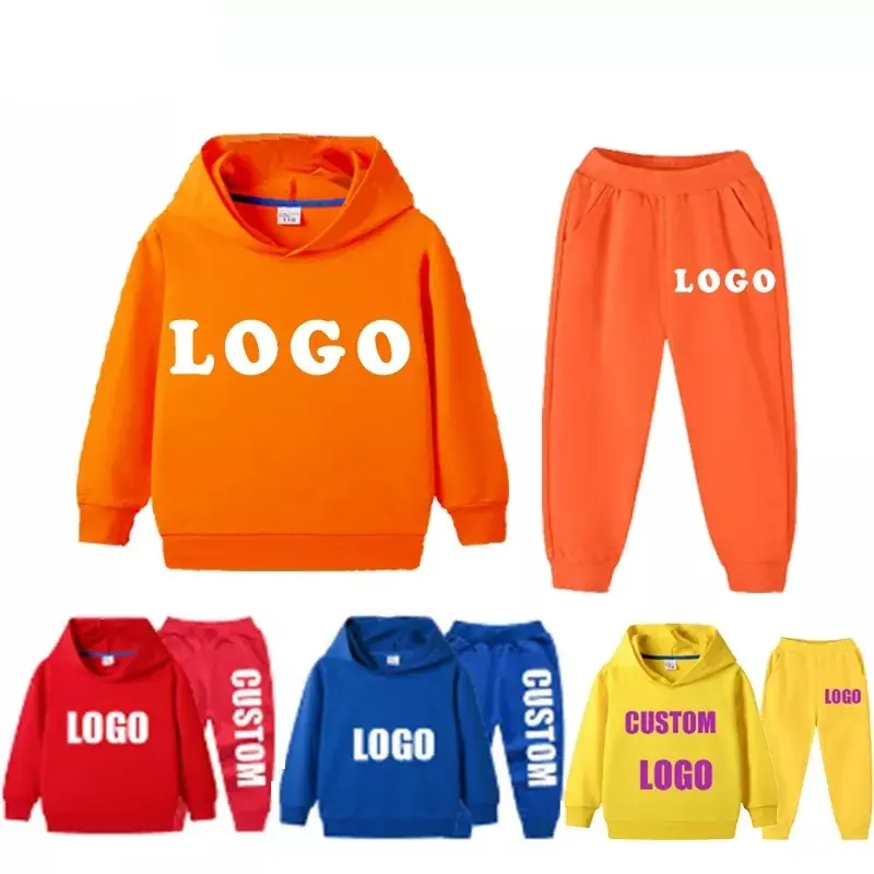 00 logotipo personalizado hecho al aire libre venta caliente niño Jogger traje de bebé niño de algodón de los diseñadores de ropa con capucha chándal sudadera conjuntos