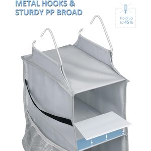 8 Shelf Hanging <b>Shoe</b> Rack Grey Hook Type Closet Organizer for <b>Shoes</b> <b>Storage</b> Bedroom Use - Product Image 4