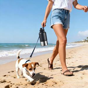 Borraccia Doppia Isolata per Cani con 2 Ciotole - Mantiene l'Acqua Fresca - Dispenser Portatile per Cani e Padroni - Ideale per Escursioni e <span class=keywords><strong>Spiaggia</strong></span> - Product Image 3