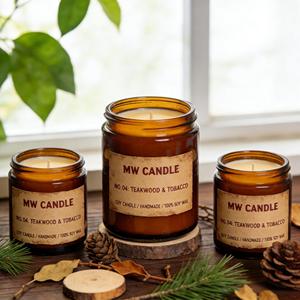 Popular Modern Amber Glass <b>Cup</b> Essential Scented Soy Wax Art Candle Flameless Home Fragrance Environment-Friendly New Year - Product Image 1