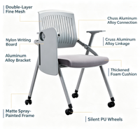 Chaise pliante personnalisée pour l'école, mobilier scolaire en gros, table de classe, bureaux d'étude pour étudiants, chaise pliable pour la formation scolaire