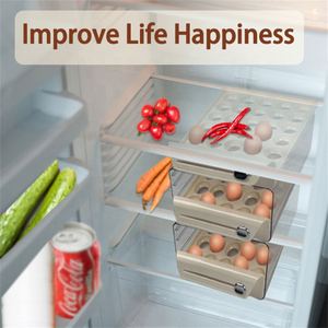 Refrigerador Almacenamiento de huevos Crisper Cajón Tipo Hogar Bandeja de huevos de doble capa Cocina Puede apilar Estante para huevos - Product Image 2