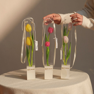 Ma ma — boîte à fleurs transparente et pliable pour la fête des mères, coffret d'emballage pour fleuriste, carré et simple, pour la saint-valentin, nouvel arrivage, 2022 - Product Image 1