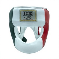 Boxing Life Ensemble d'équipement de boxe : Casque, protège-guêtres, gants à lacets, en cuir personnalisé, style mexicain, équipement d'entraînement pour adulte Winning