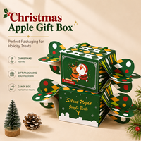 Boîte cadeau de Noël en papier pour bonbons, avec poignée, pour friandises, chocolats, fruits et cadeaux de fêtes