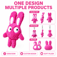 Fournisseur direct d'usine, jouet à mâcher pour chien et chat en peluche de lapin rose en coton personnalisé, fabricant OEM ODM, étiquette privée, logo personnalisé