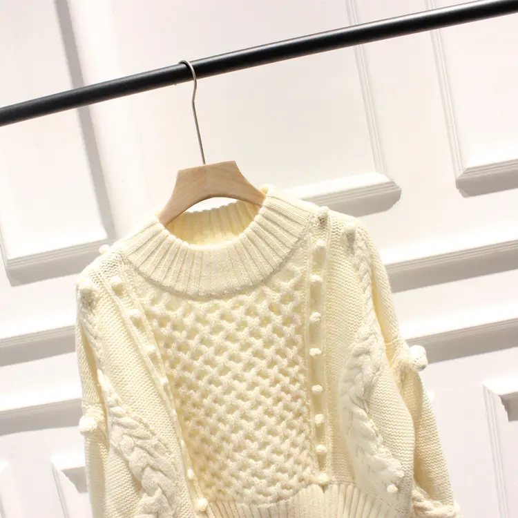 Witte Mode Damesdoek Handgebreide Wwwxxcom Sweater Ontwerp Voor Meisjes
