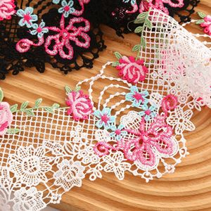 Adorno de <span class=keywords><strong>encaje</strong></span> bordado soluble en agua con lazo ancho de 13CM de Color de alta calidad para <span class=keywords><strong>collares</strong></span> hechos a mano DIY y accesorios de <span class=keywords><strong>encaje</strong></span> para ropa - Product Image 4