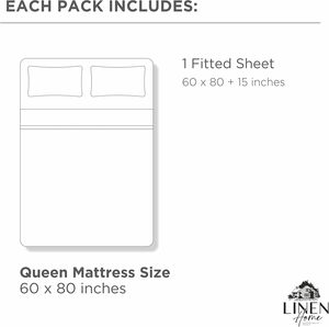 100% Linen nhà bông nữ hoàng Kích thước Trắng percale dệt được trang bị tấm sâu túi 16 \ "Nệm sắc nét mát mẻ Bộ Comforter mạnh mẽ - Product Image 6